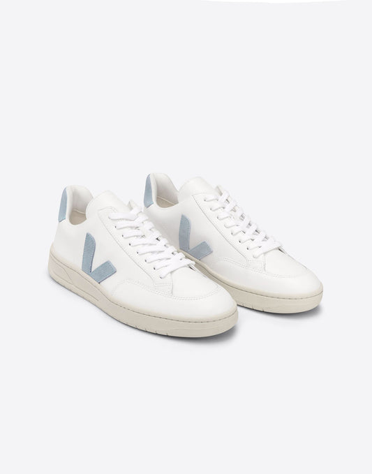 VEJA V-12 Leather White Steel