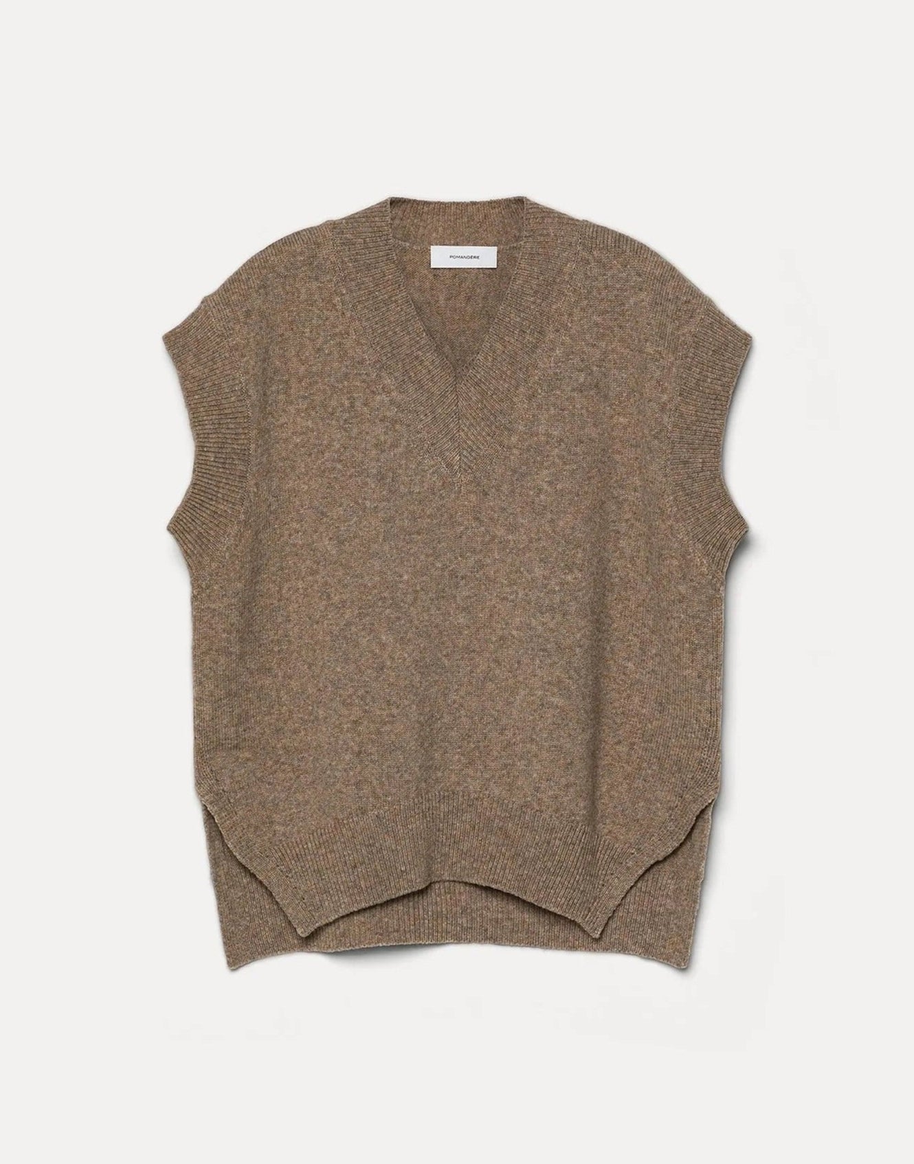 Pomandère Vest in Felted Merino Wool Dove Grey