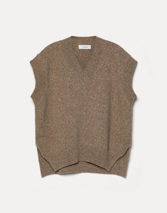Pomandère Vest in Felted Merino Wool Dove Grey