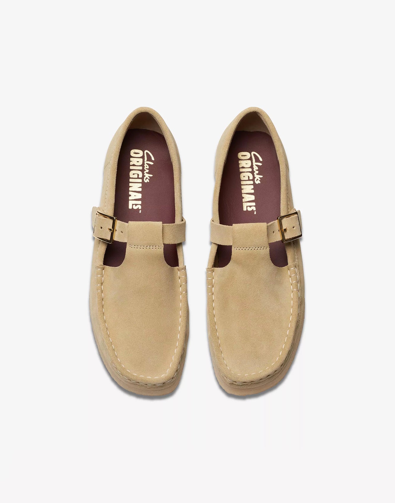 Clarks Wallabee T Bar Maple Suede