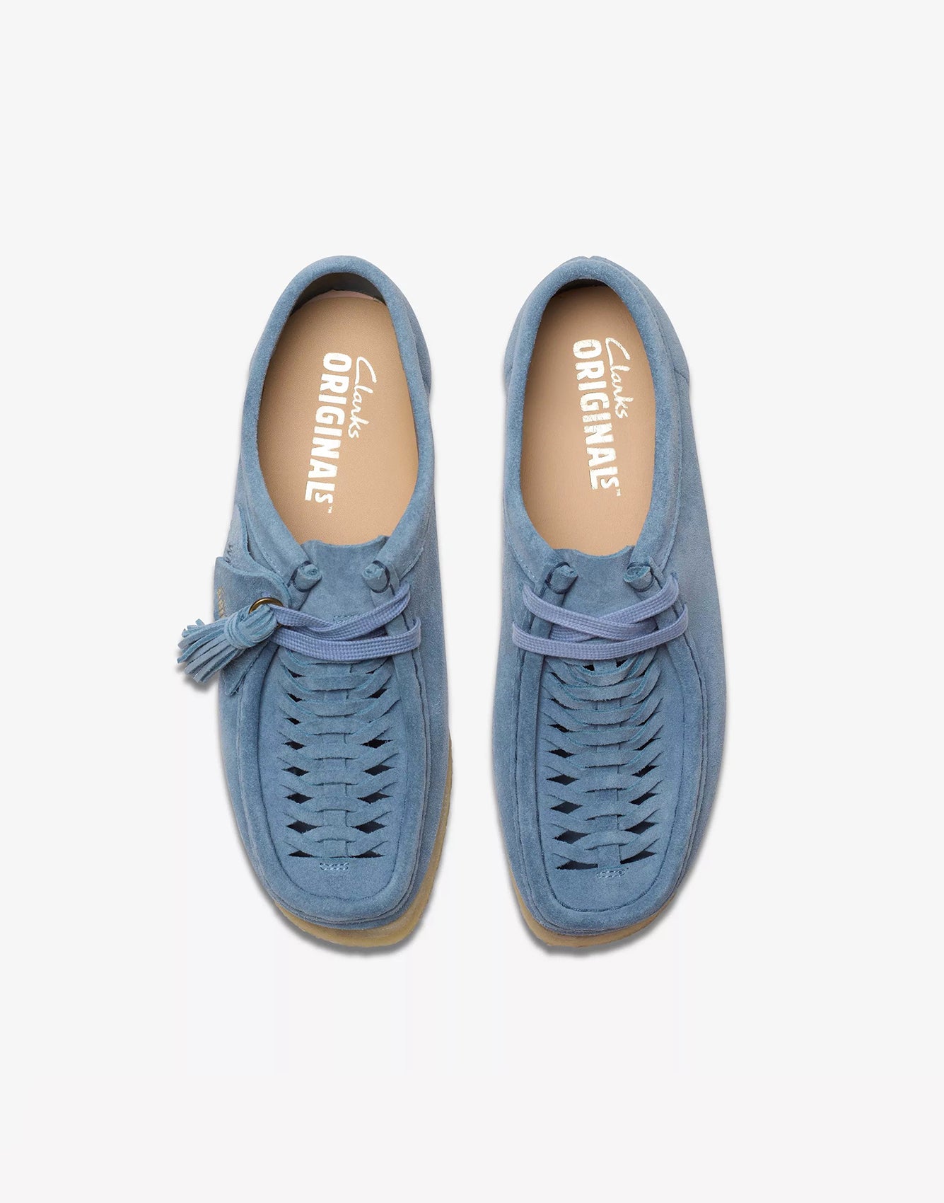 Clarks Wallabee Weave Powder Blue Suede