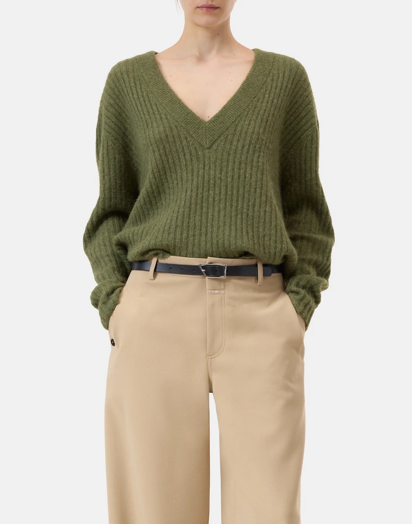 Closed Wool and Alpaca Mix Jumper Pistacho Green
