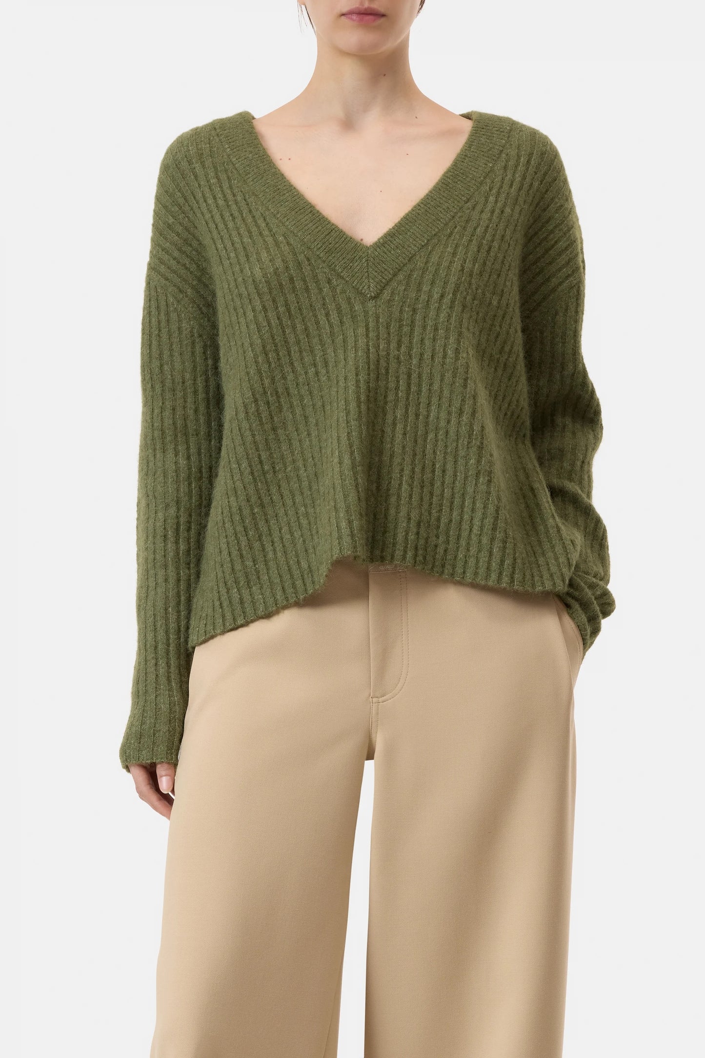 Closed Wool and Alpaca Mix Jumper Pistacho Green