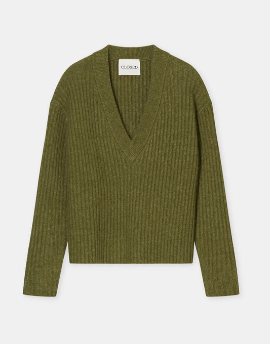 Closed Wool and Alpaca Mix Jumper Pistacho Green