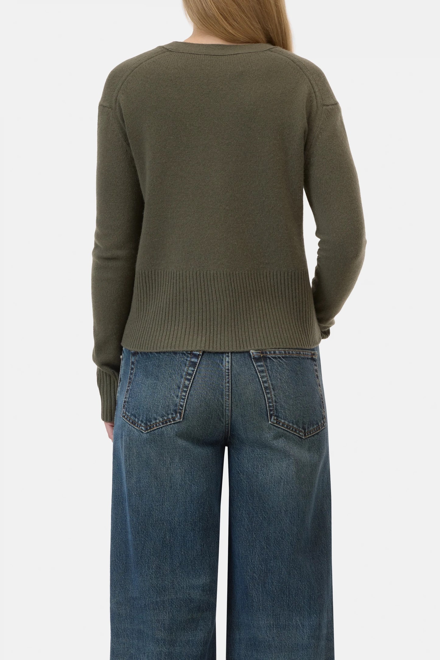 Closed Wool Cardigan Forest Green