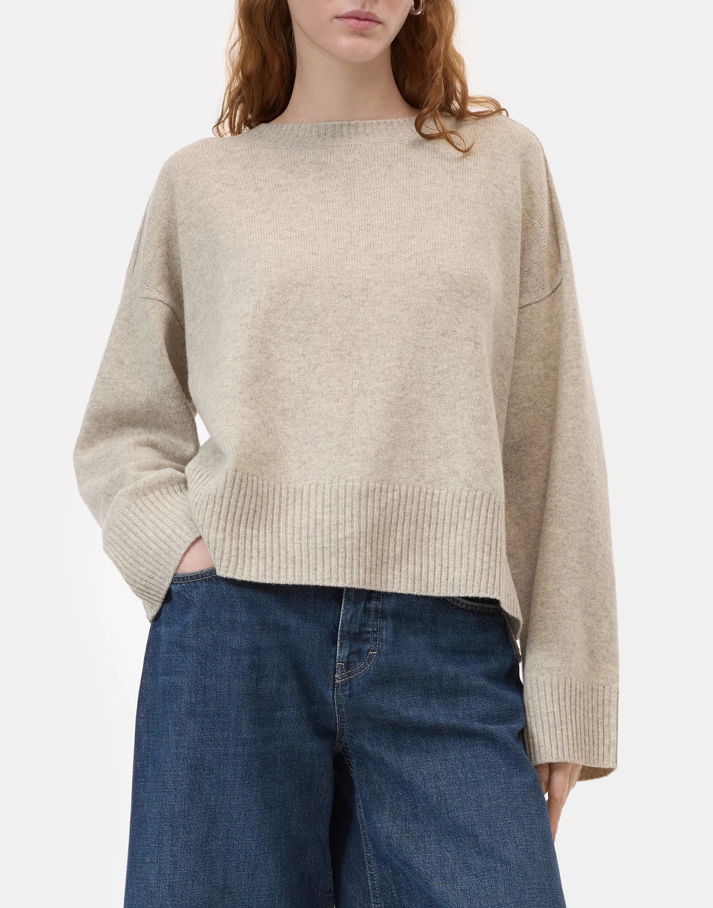 Closed Wool Jumper Beige Melange