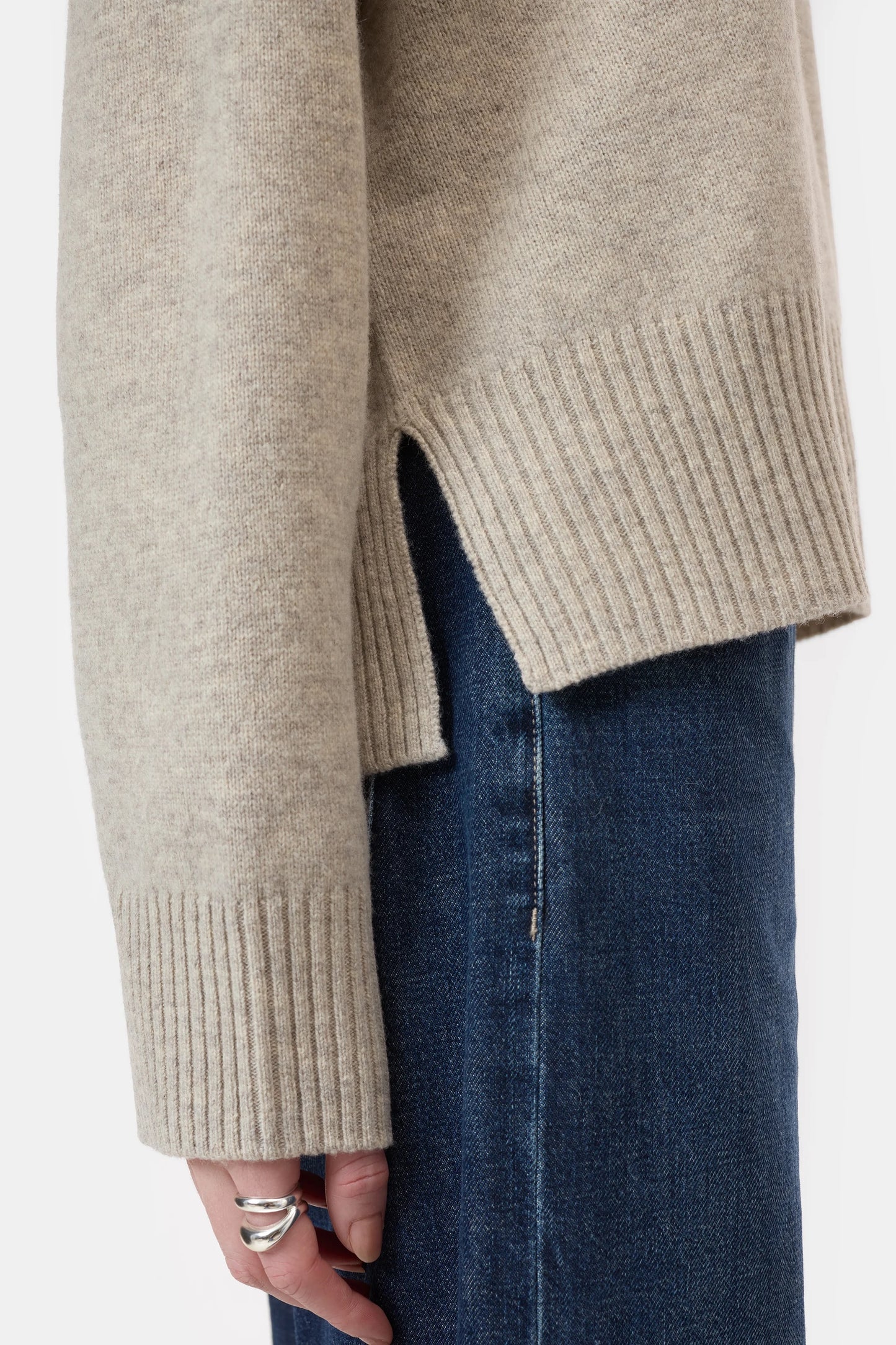 Closed Wool Jumper Beige Melange