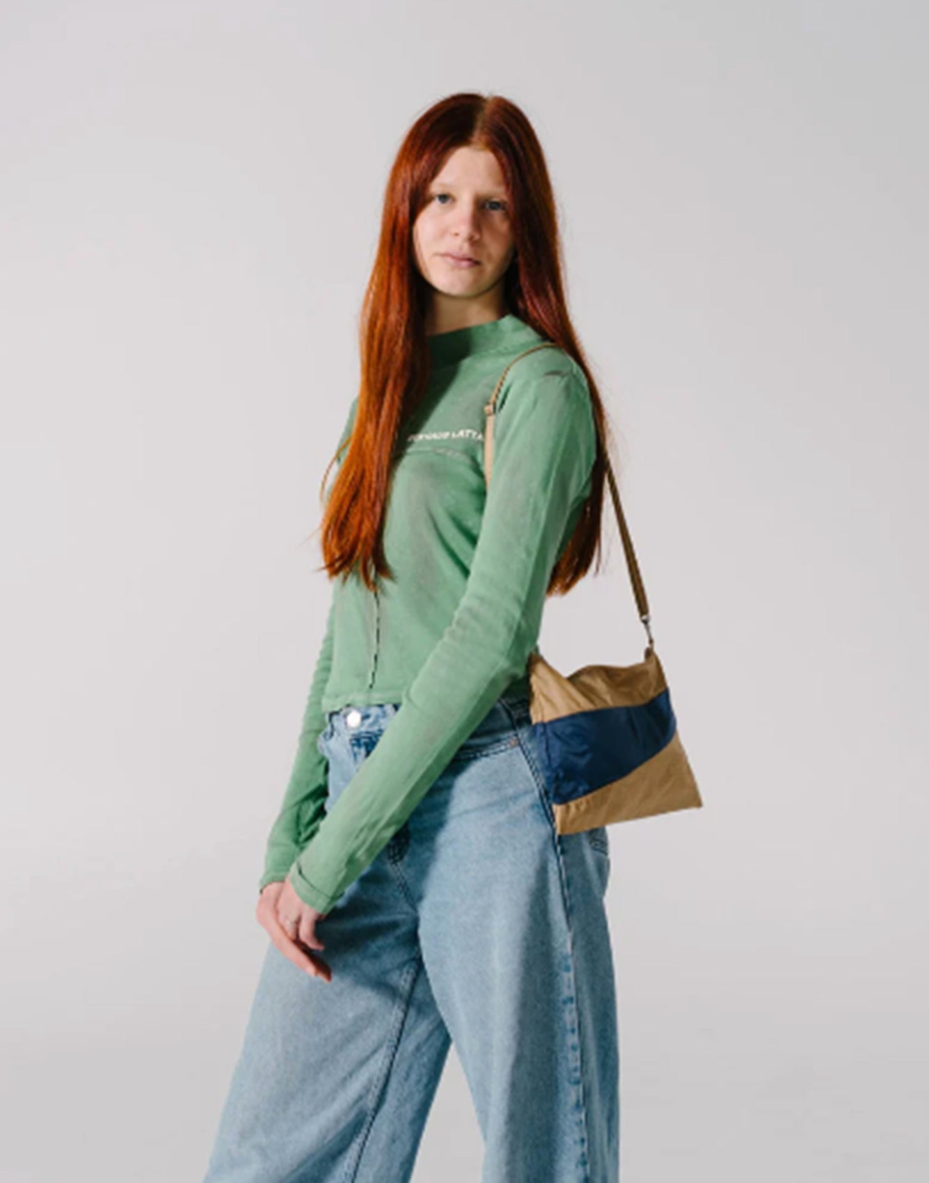 Susan Bijl The New Pouch Camel&Navy Medium