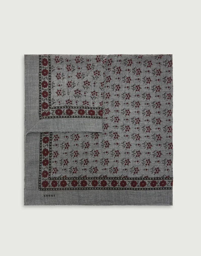 Soeur Classique Printed Scarf Dark Grey/Khaki