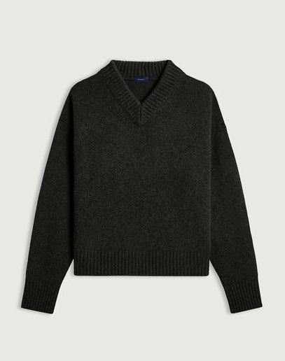 Soeur Julie Oversize V Collar Pull Anthracite Grey