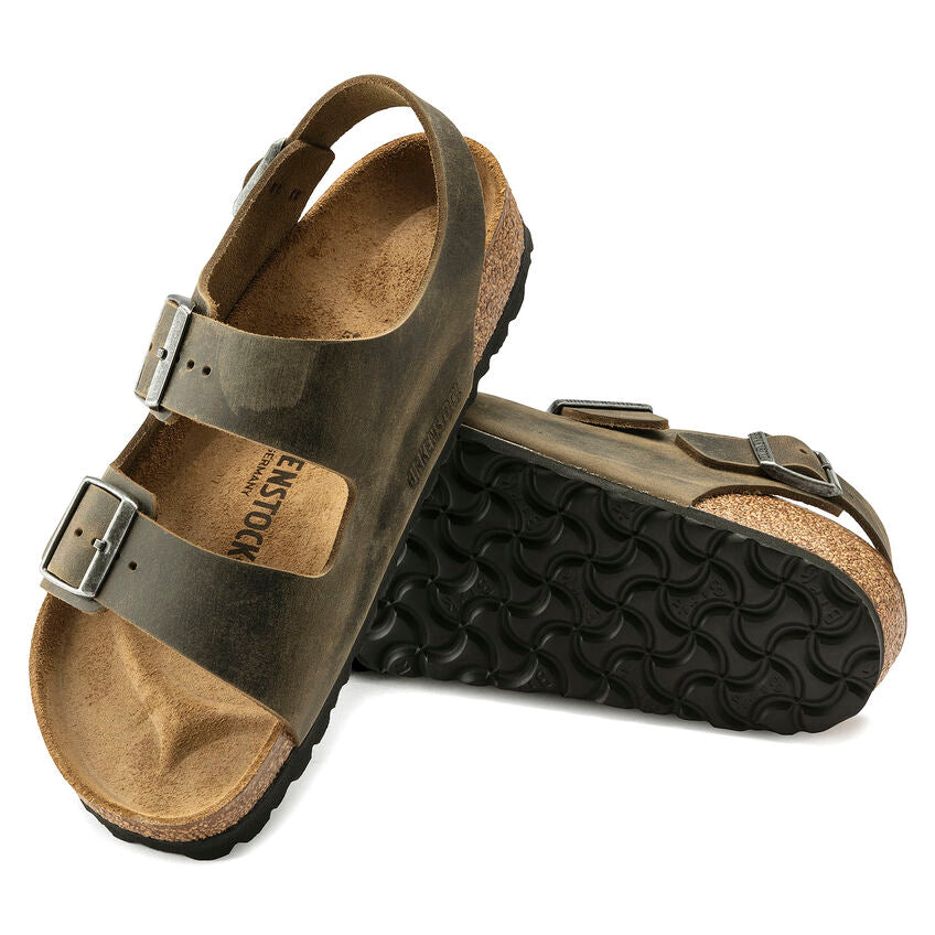 Birkenstock Milano Faded Khaki Oiled Leather