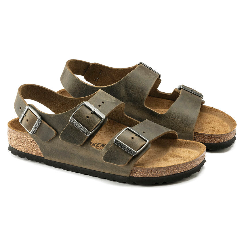 Birkenstock Milano Faded Khaki Oiled Leather