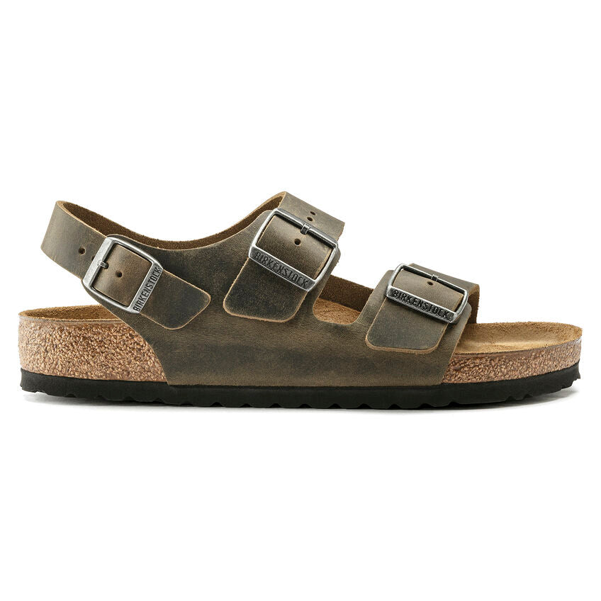 Birkenstock Milano Faded Khaki Oiled Leather