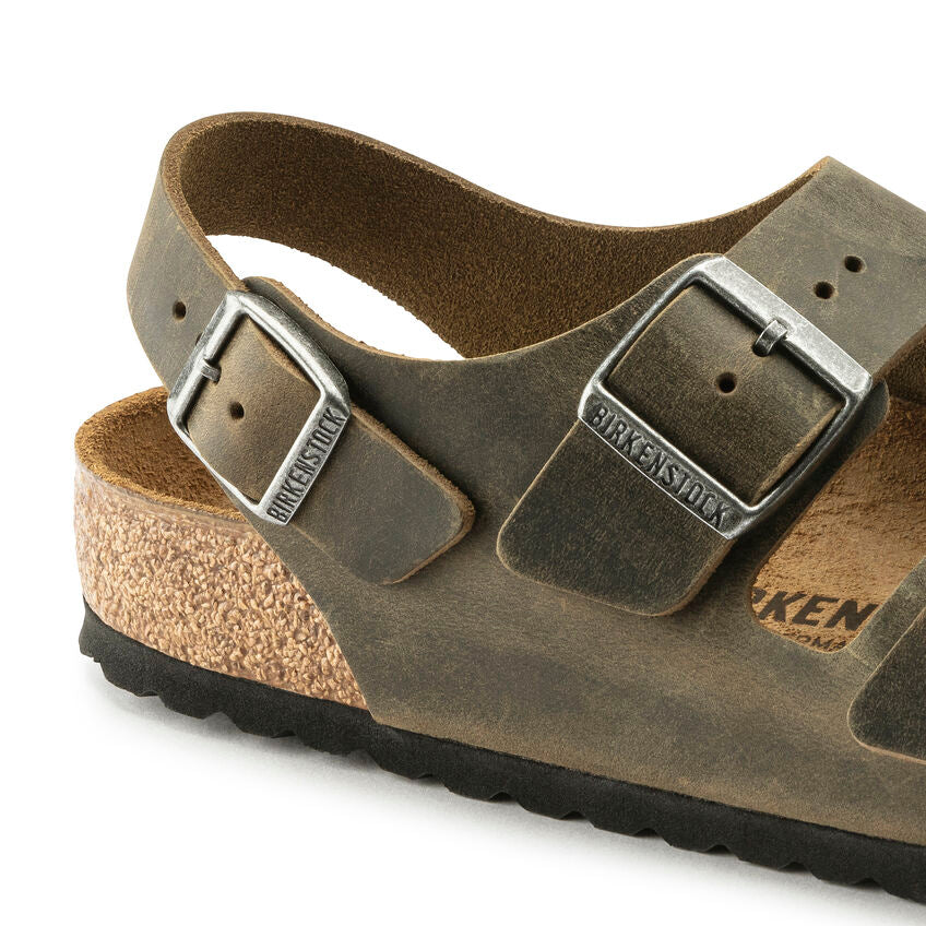 Birkenstock Milano Faded Khaki Oiled Leather