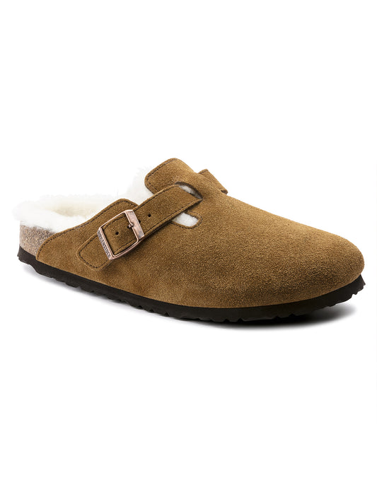 Birkenstock Boston Shearling Suede Leather Mink