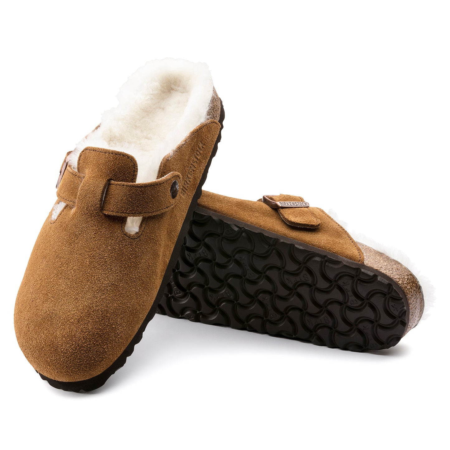 Birkenstock Boston Shearling Suede Leather Mink