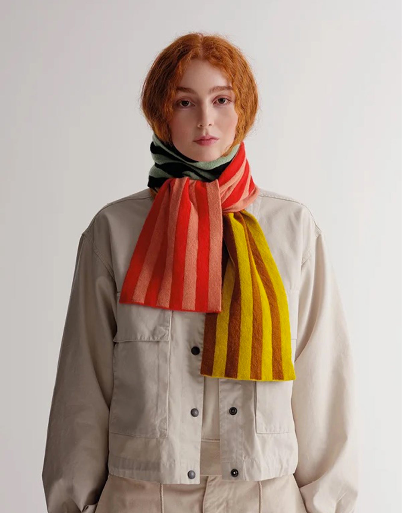Jo Gordon Vertical Stripe Scarf Multicolor