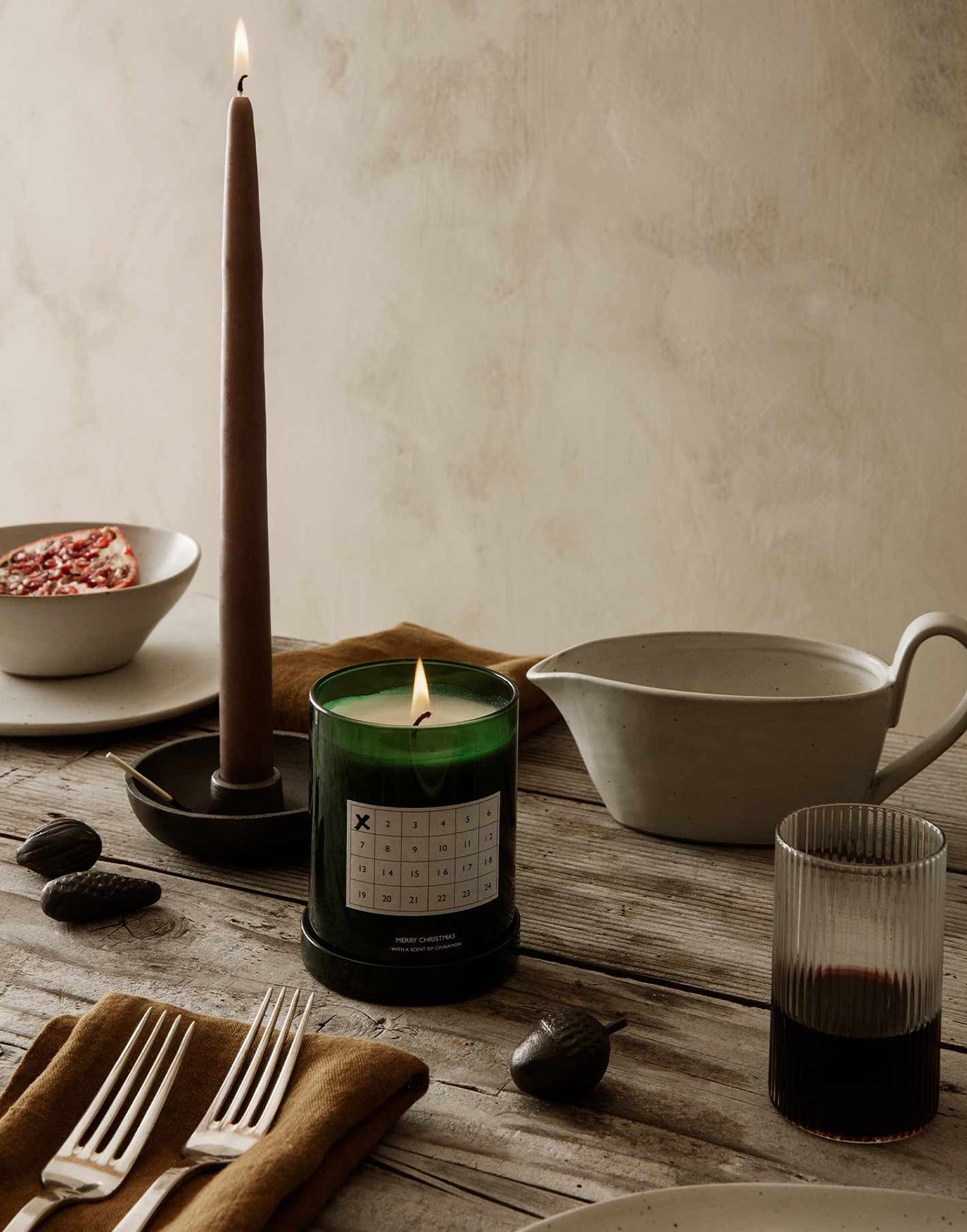 Ferm Living Dipped Candles - Set of 2 Brown