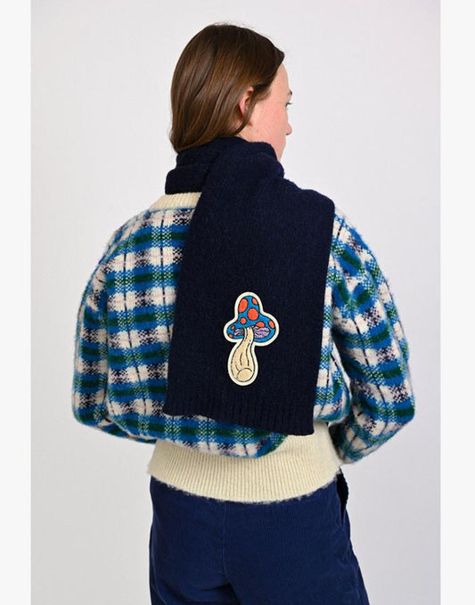 Howlin' Magic Mushroom Scarf - Navy