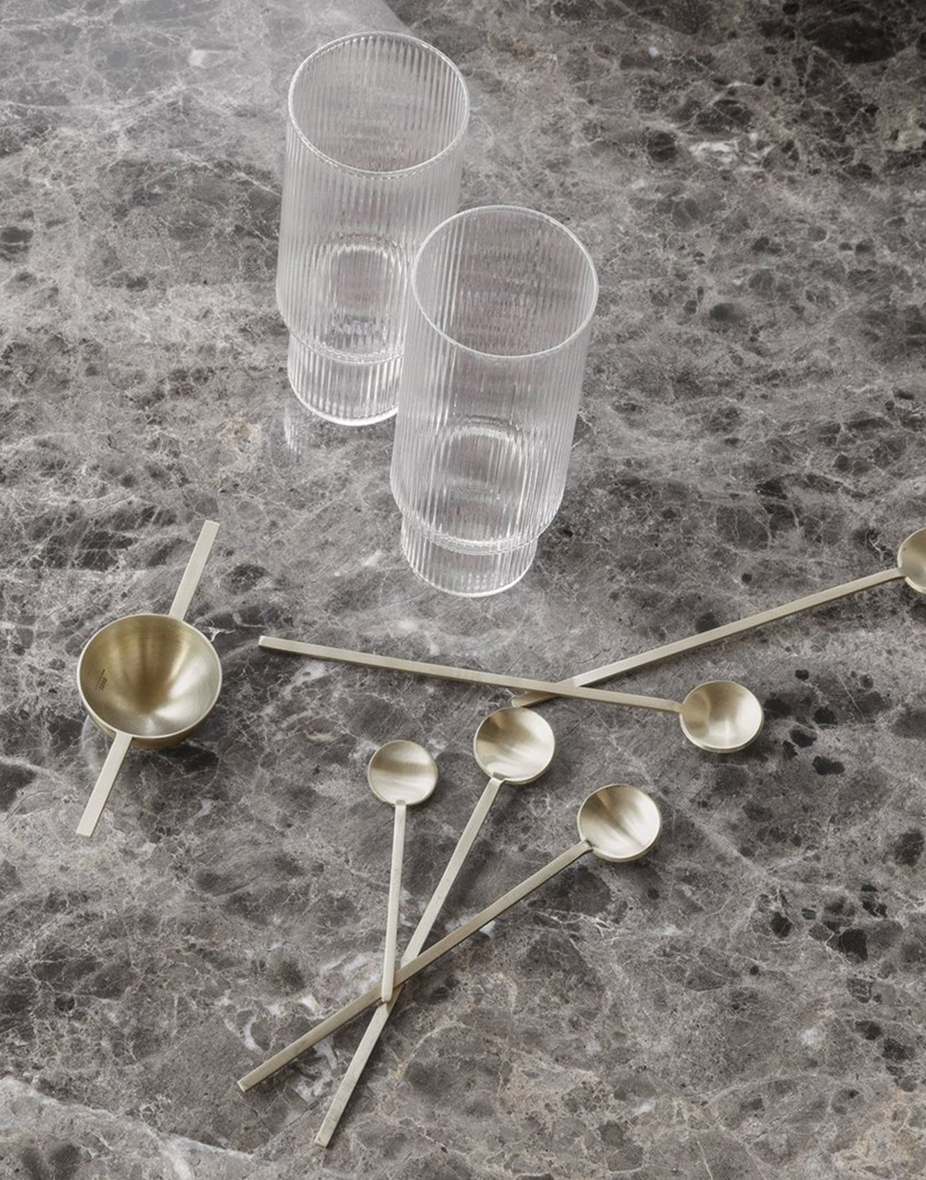 Ferm Living Ripple Long Drink Glasses (Set of 4) Clear