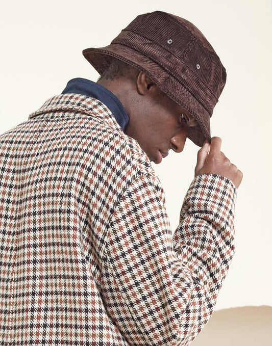 Universal Works Bucket Hat In Licorice Brisbane Cord