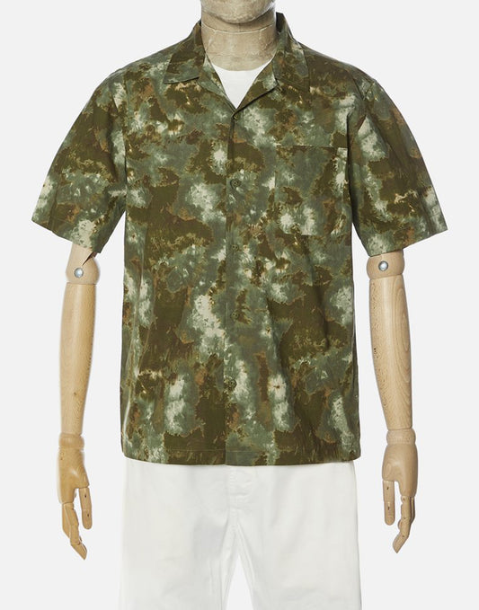 Universal Works Road Shirt In Olive Space Camo