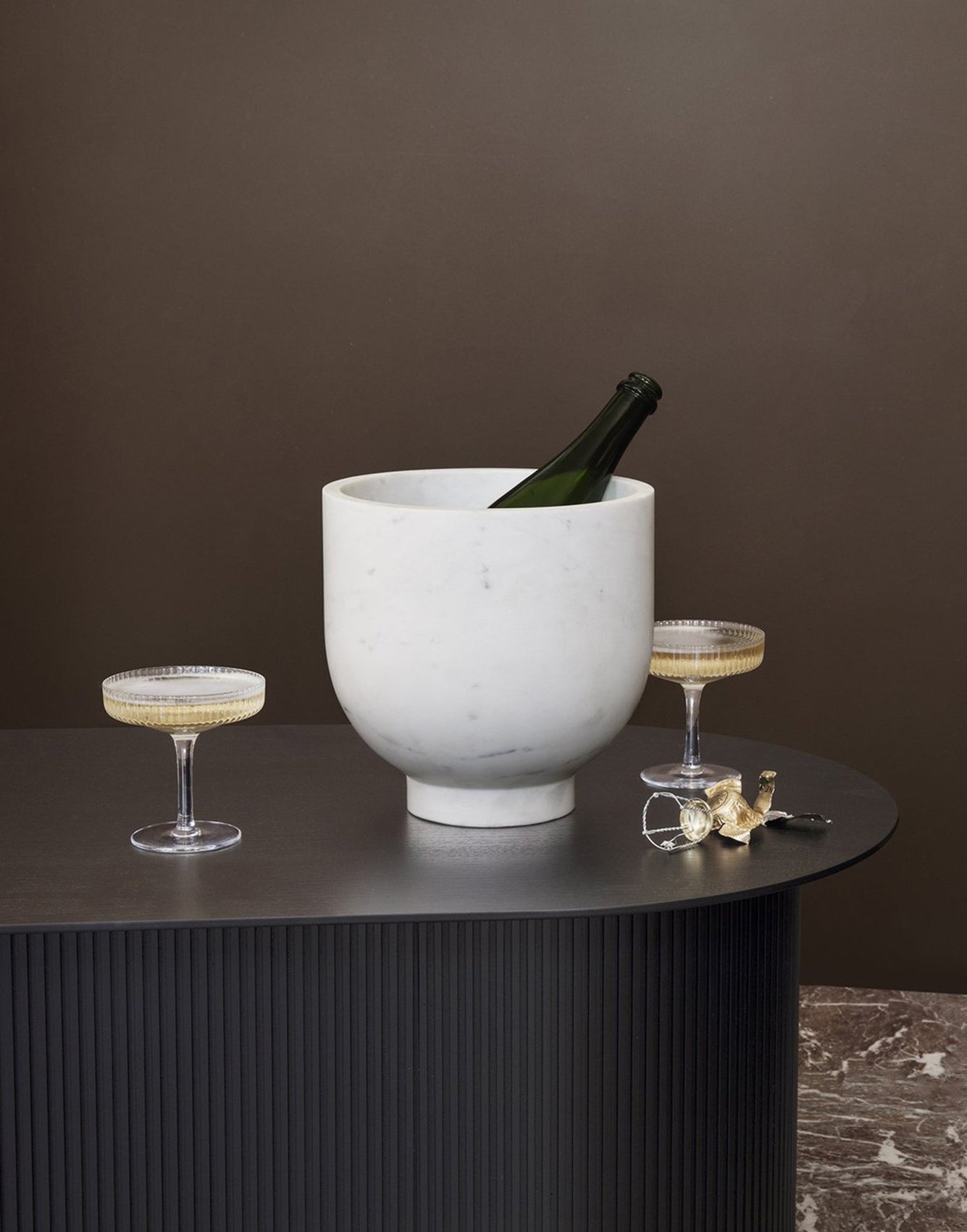 Ferm Living Ripple Champagne Saucers (set of 2) Clear