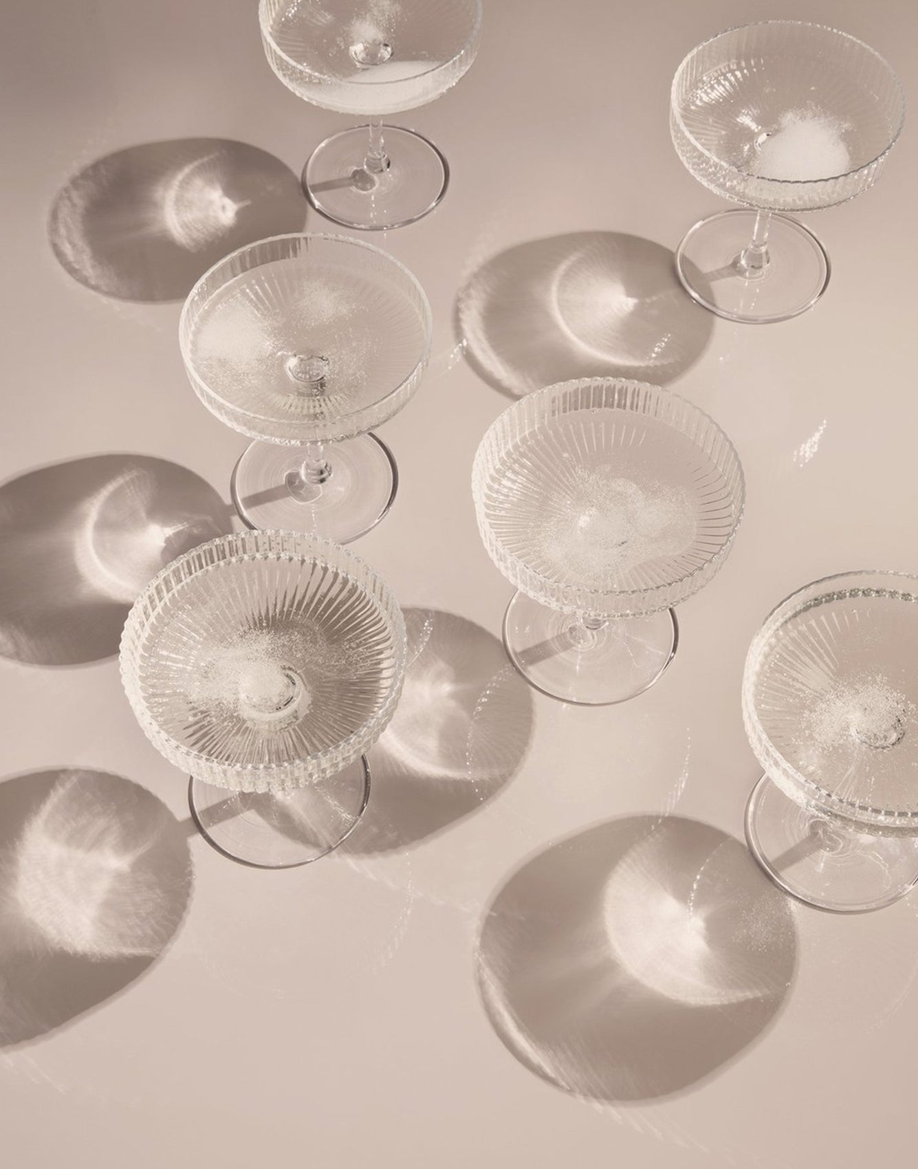 Ferm Living Ripple Champagne Saucers (set of 2) Clear