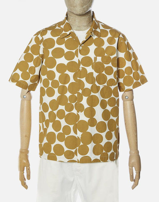 Universal Works Road Shirt Gold Dot Print Poplin