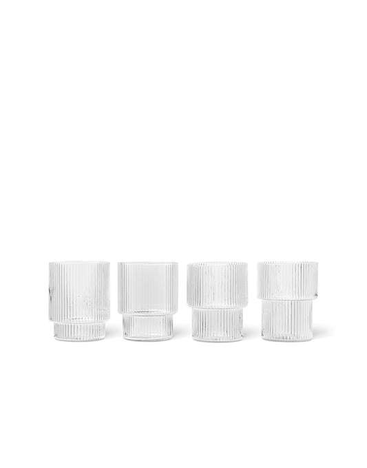 Ferm Living Ripple Glasses (Set of 4) Clear