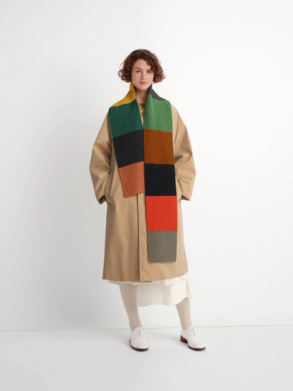 Jo Gordon Colourblock Garter Stitch Scarf Bright