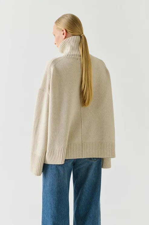 Soeur William Oversize Roll Collar Pull Ecru