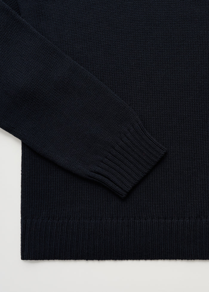 Aiayu Farah Sweater Highland Wool Black Navy