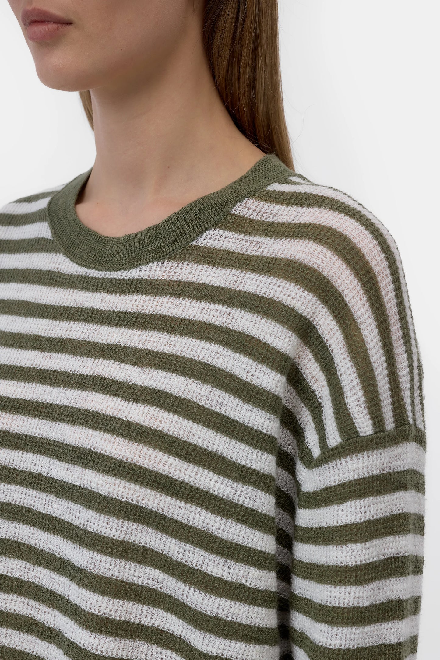 Closed Striped Jumper Hunter Green