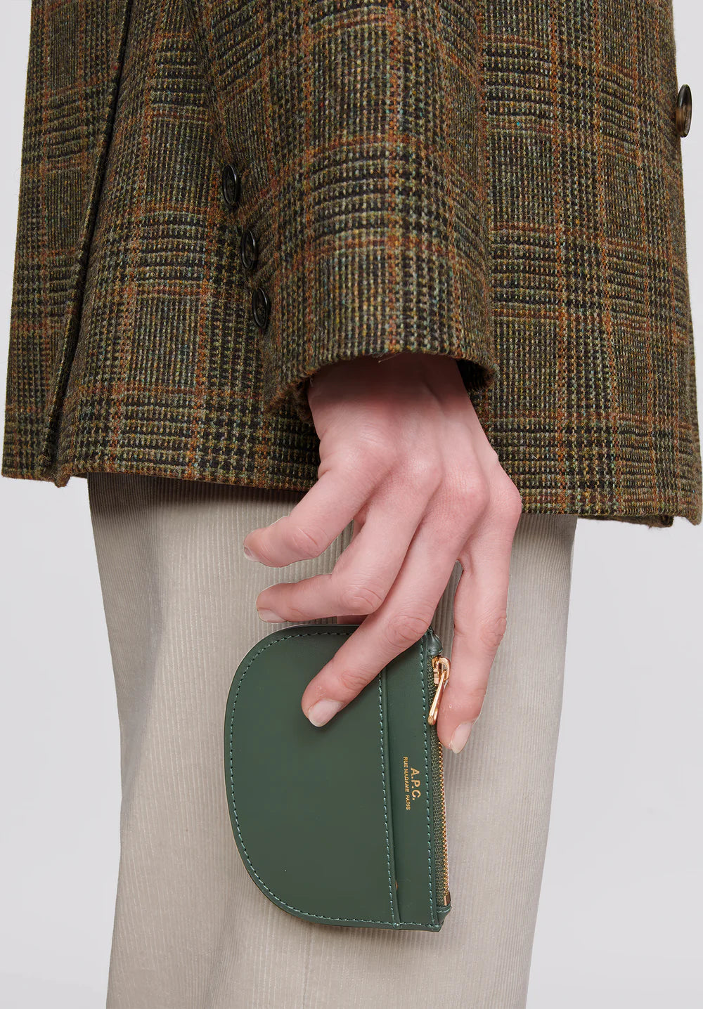 A.P.C. Demi-Lune New Coin Purse Emerald Green