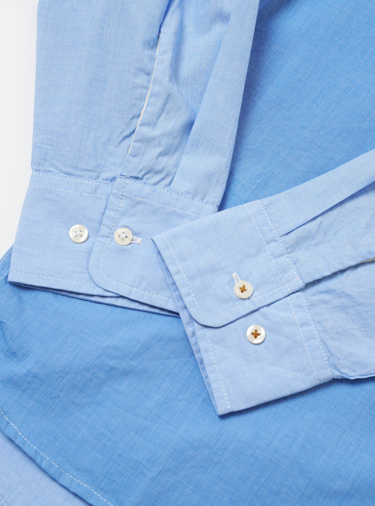 Universal Works Fil A Fil Mixed Square Pocket Shirt Sky/Blue