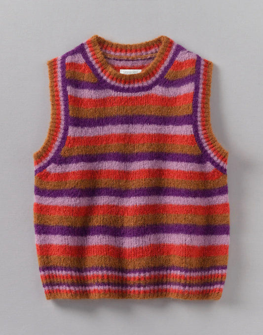 Toast rushed Alpaca Blend Stripe Tank Amethyst