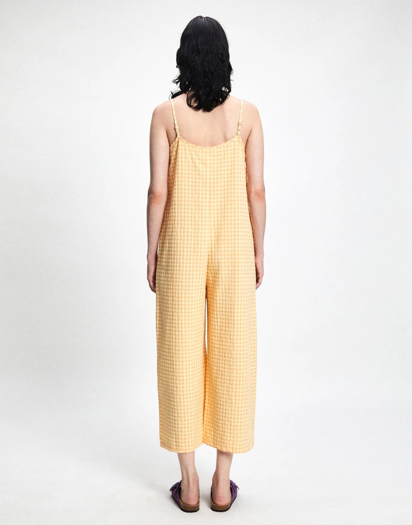 Rita Row Astro Overall Peach Checkered