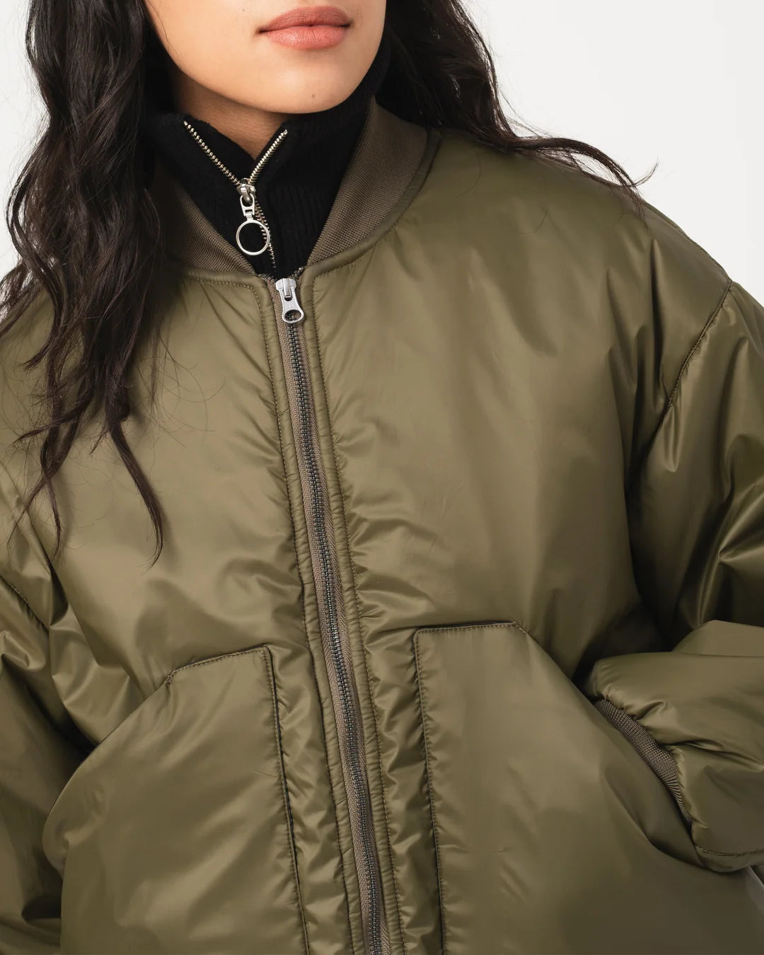 Girls Of Dust B52 Bomber Jacket Fury Nylon Avocado