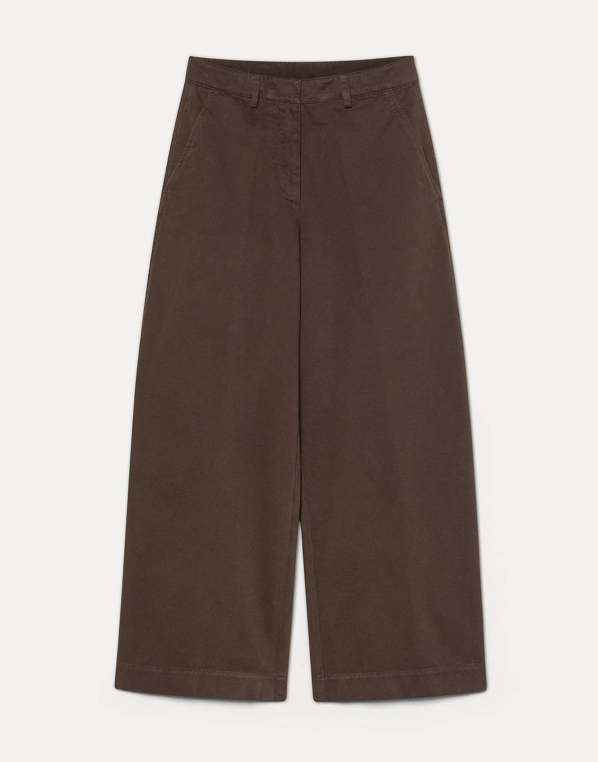Pomandere Barrel-leg Brushed Cotton Drill Trousers Cocoa