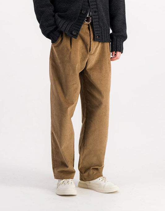 Parages Beige Pleats Cord Pants