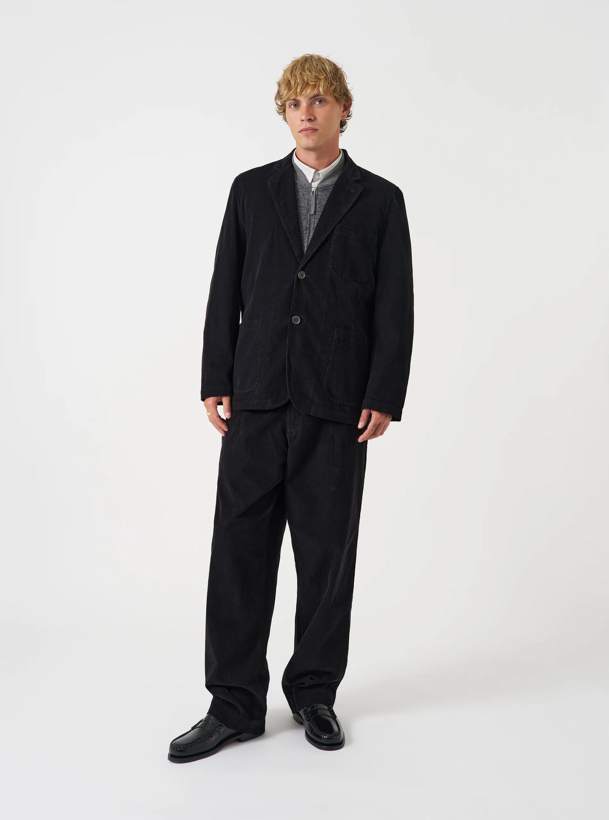 Universal Works Black Cat Cord Two Button Jacket