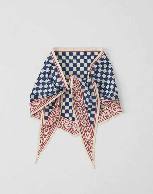Toast Block Print Cook Check Bandana Provencal Blue