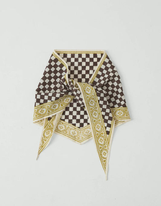 Toast Block Print Cook Check Bandana Dark Chocolate