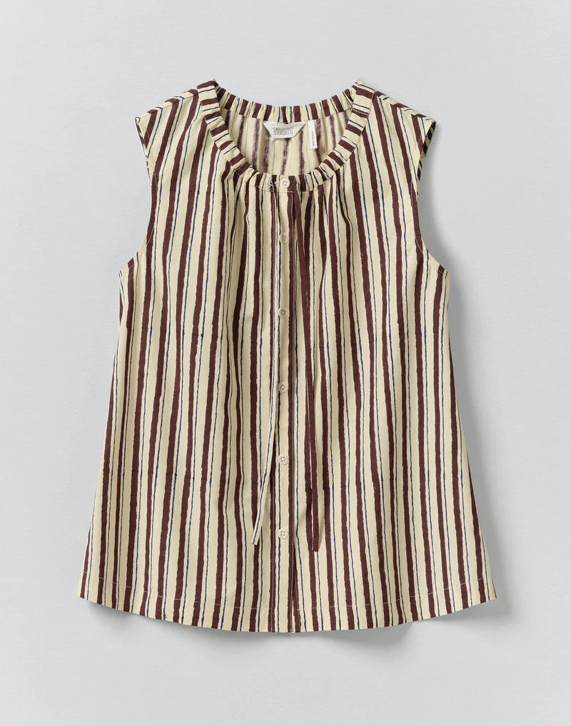 Toast Block Print Sorbet Stripe Top Pastel Lemon