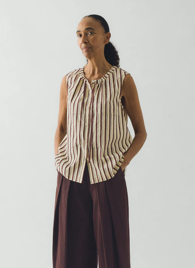 Toast Block Print Sorbet Stripe Top Pastel Lemon