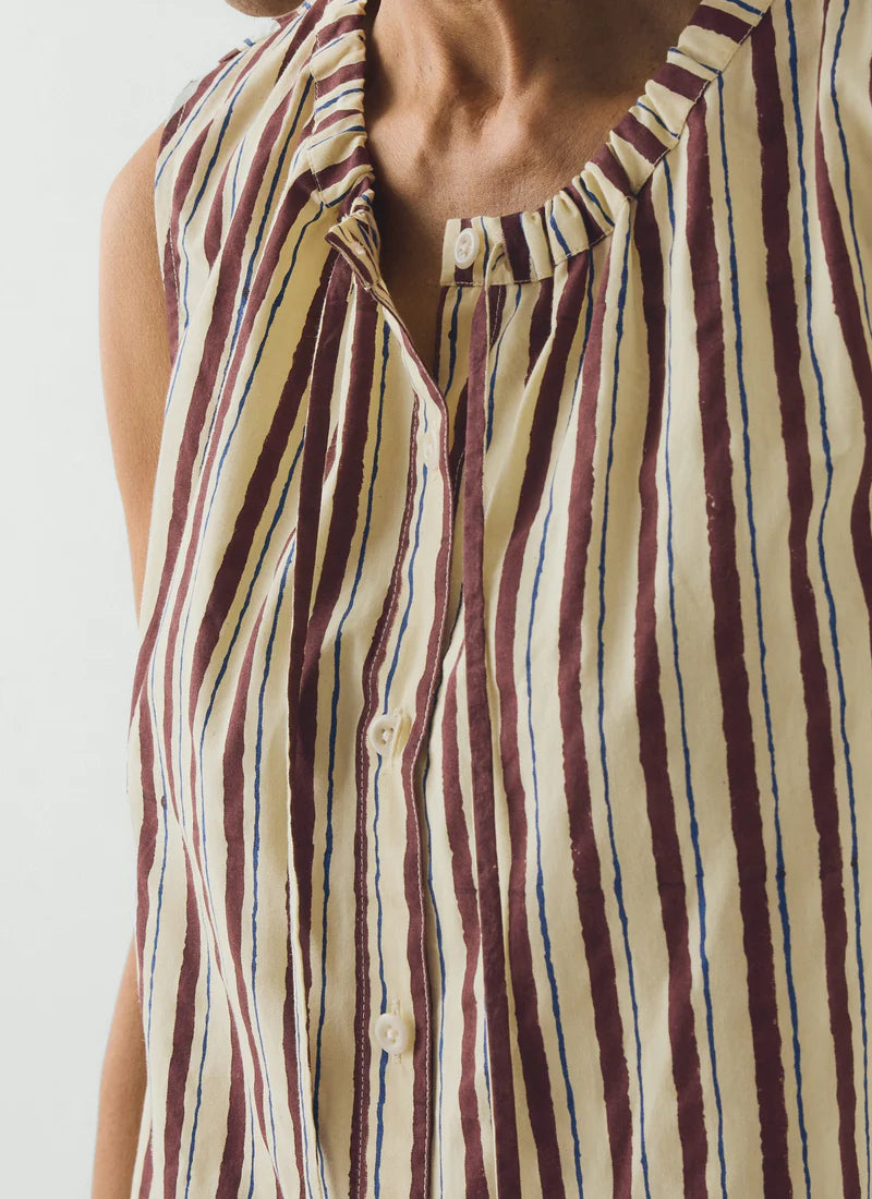 Toast Block Print Sorbet Stripe Top Pastel Lemon