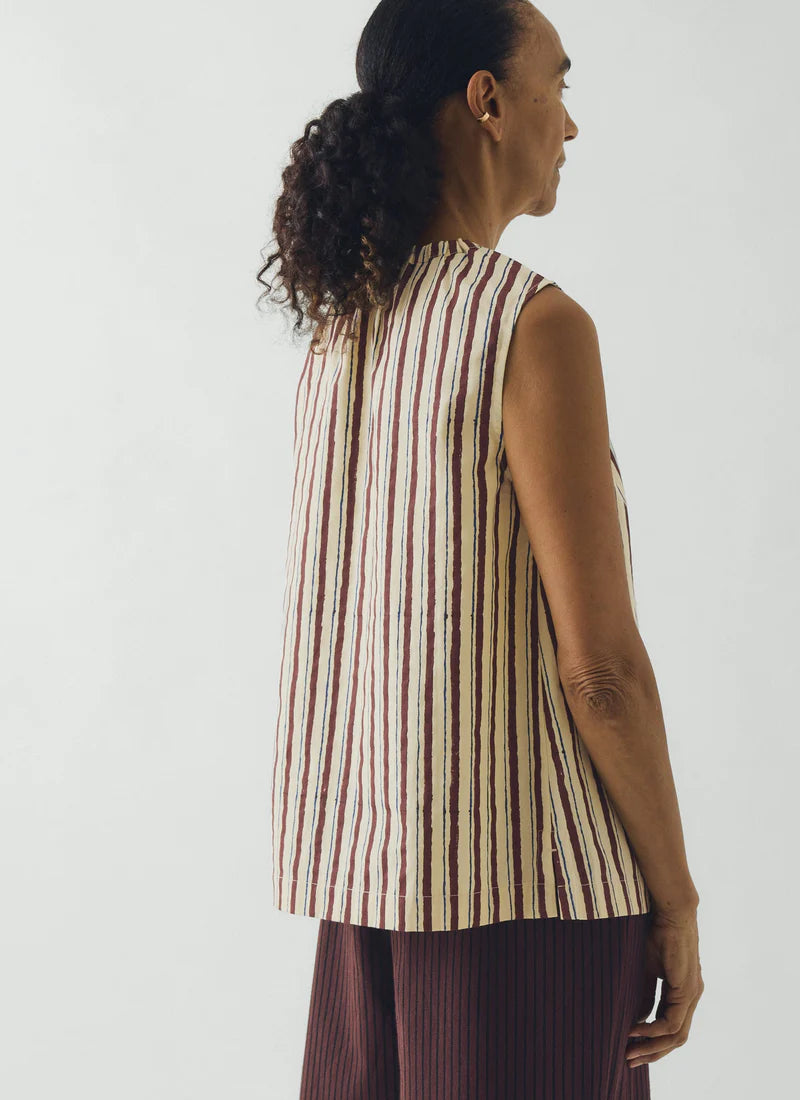 Toast Block Print Sorbet Stripe Top Pastel Lemon