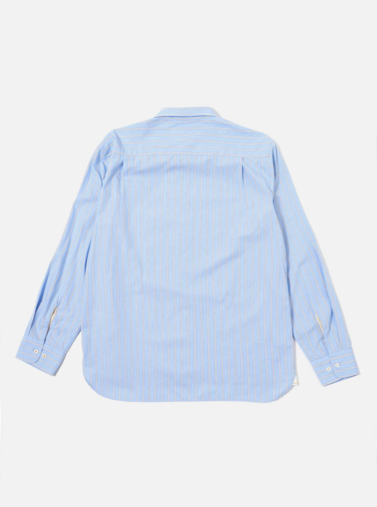 Universal Works Mc Stripe Square Pocket Shirt Blue