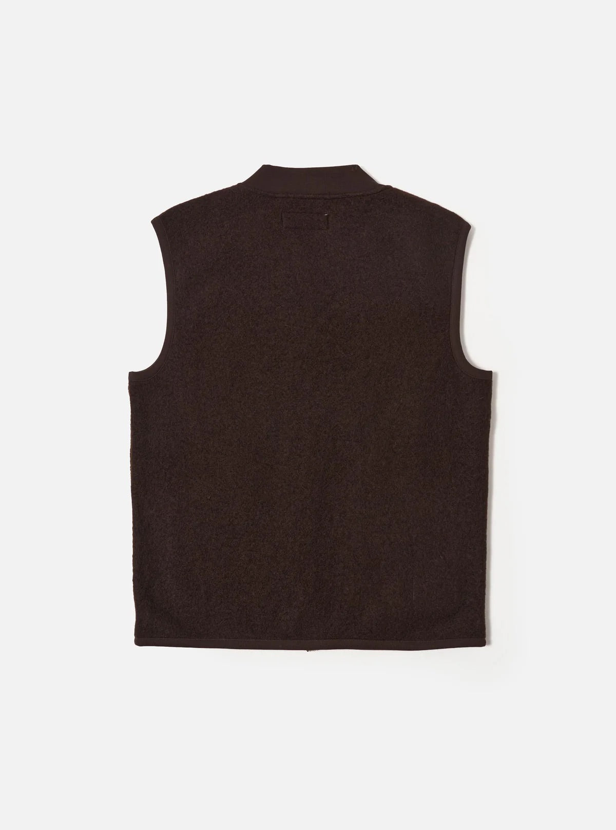 Universal Works Brown Wool Fleece Zip Waistcoat